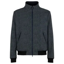 Bomber da uomo di peso medio blu mélange