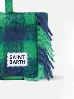 Borsa a mano Colette con stampa tartan verde
