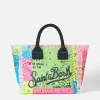 Borsa a mano Colette in canvas di cotone con stampa bandana fluo