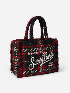 Borsa a mano Colette in lana con maxi motivo tartan