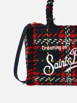 Borsa a mano Colette in lana con maxi motivo tartan