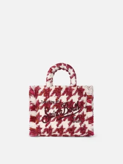 Borsa a mano Mini Vanity in lana con fantasia maxi pied de poule