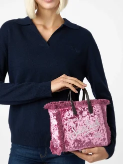 Borsa a mano Mini Vanity in ciniglia rosa