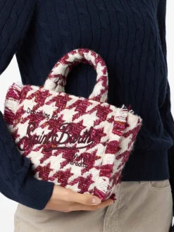 Borsa a mano Mini Vanity in lana con fantasia maxi pied de poule