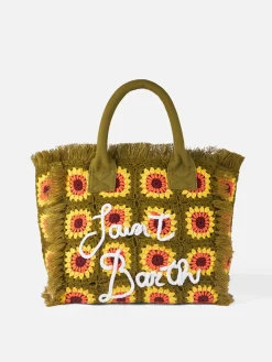 Borsa a spalla all'uncinetto con fiore