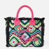 Borsa a spalla all'uncinetto con fantasia multicolore