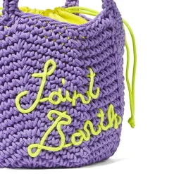 Borsa a spalla all'uncinetto in corda viola
