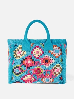 Borsa a spalla Vanity all'uncinetto con fantasia