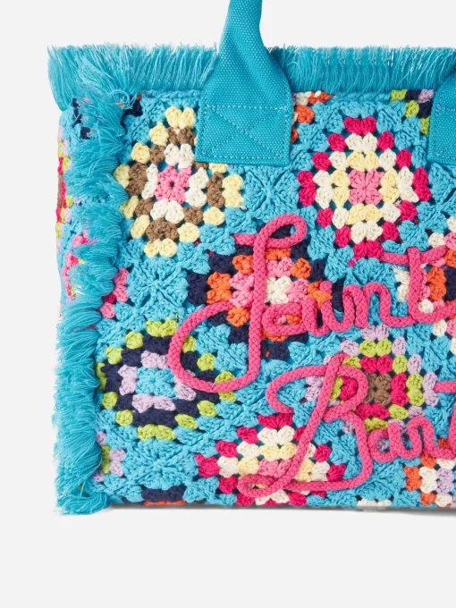 Borsa a spalla Vanity all'uncinetto con fantasia