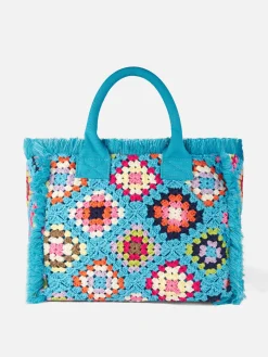 Borsa a spalla Vanity all'uncinetto con fantasia