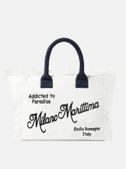 Borsa a spalla Vanity in spugna con ricamo Milano Marittima