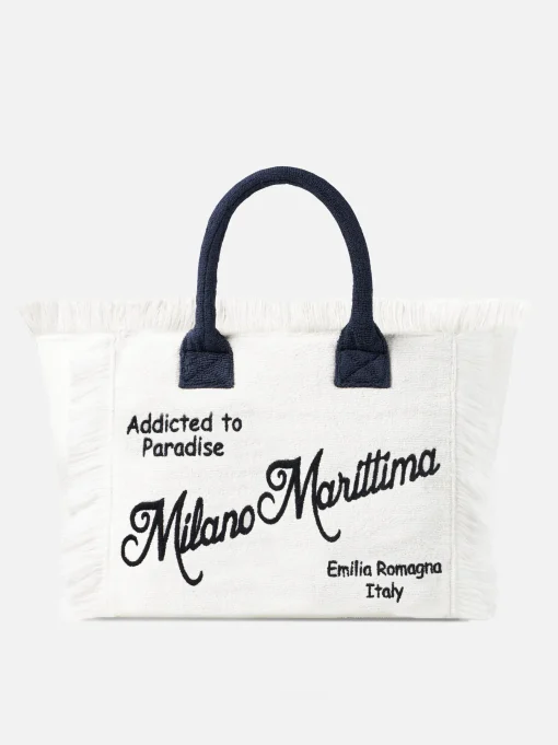 Borsa a spalla Vanity in spugna con ricamo Milano Marittima