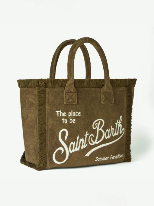 Borsa a spalla Vanity in spugna verde militare