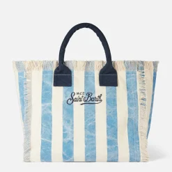 Borsa a spalla Vanity in canvas con stampa Puerto Banus