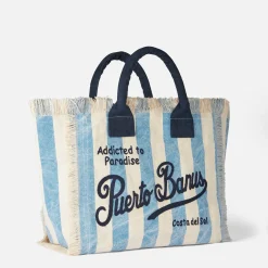 Borsa a spalla Vanity in canvas con stampa Puerto Banus