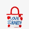 Borsa all'uncinetto con ricamo a cuore