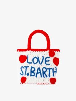 Borsa all'uncinetto con ricamo a cuore