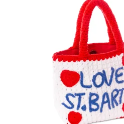 Borsa all'uncinetto con ricamo a cuore