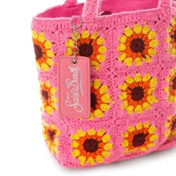 Borsa all'uncinetto girasole