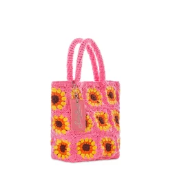 Borsa all'uncinetto girasole