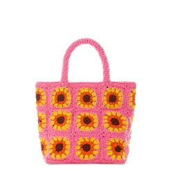 Borsa all'uncinetto girasole