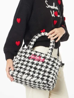 Borsa Clarine in morbida lana con motivo pied de poule in lurex