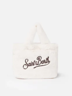 Borsa Colette bianca effetto fur