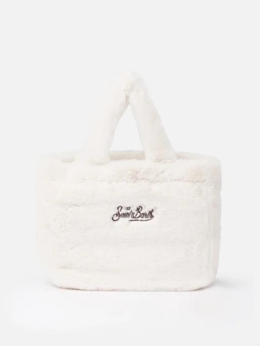 Borsa Colette bianca effetto fur