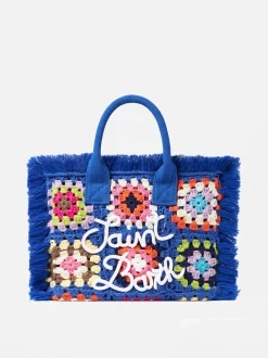 Borsa Colette blu all'uncinetto