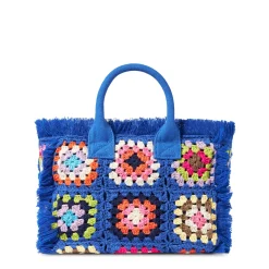 Borsa Colette blu all'uncinetto