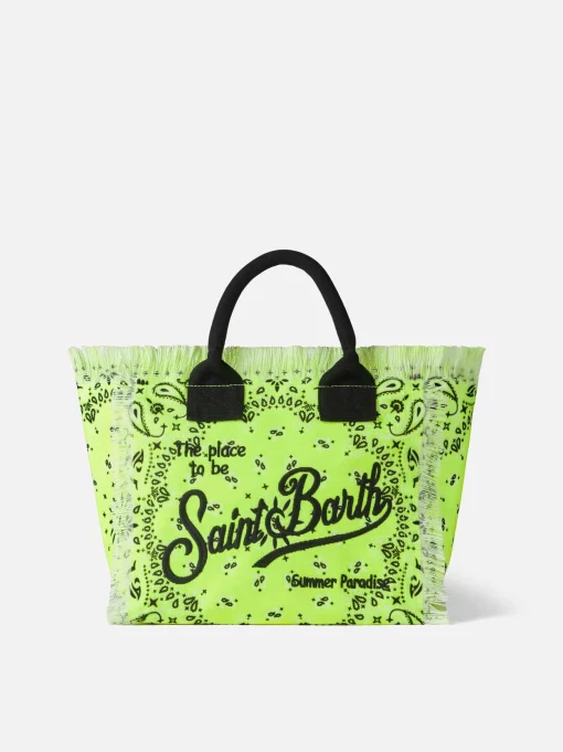 Borsa Colette giallo fluo con stampa bandana