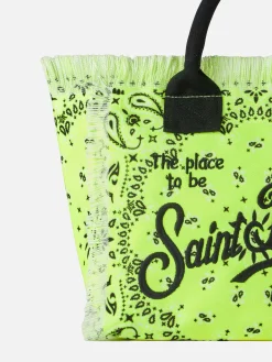 Borsa Colette giallo fluo con stampa bandana
