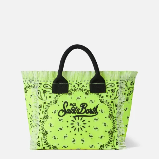 Borsa Colette giallo fluo con stampa bandana
