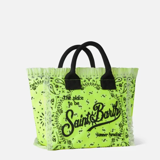 Borsa Colette giallo fluo con stampa bandana