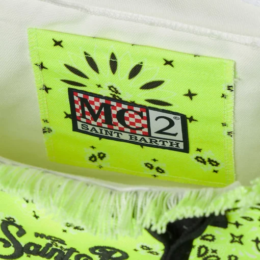 Borsa Colette giallo fluo con stampa bandana