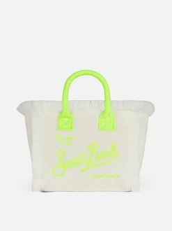 Borsa Colette in spugna bianca con logo Saint Barth