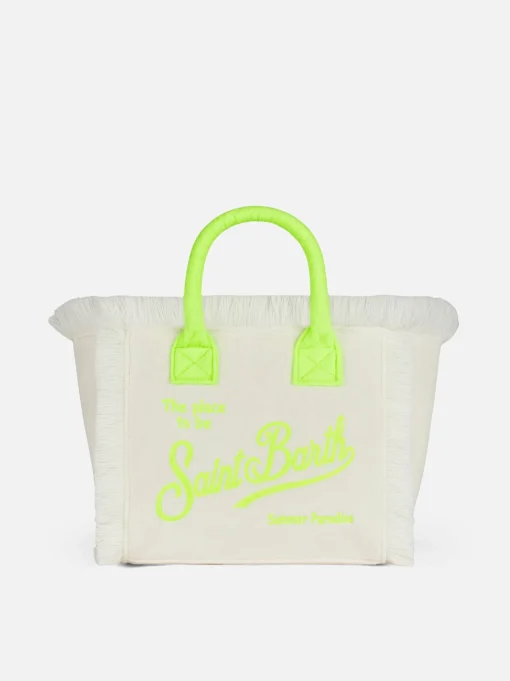 Borsa Colette in spugna bianca con logo Saint Barth