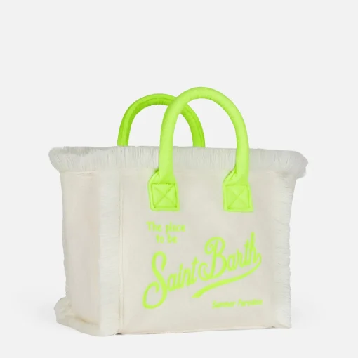 Borsa Colette in spugna bianca con logo Saint Barth