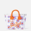 Borsa Colette in spugna con stampa margherite viola e arancio