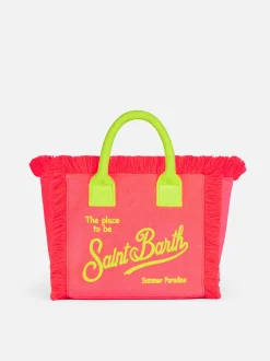 Borsa Colette in spugna fucsia con logo Saint Barth