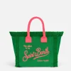 Borsa Colette in spugna verde con logo Saint Barth