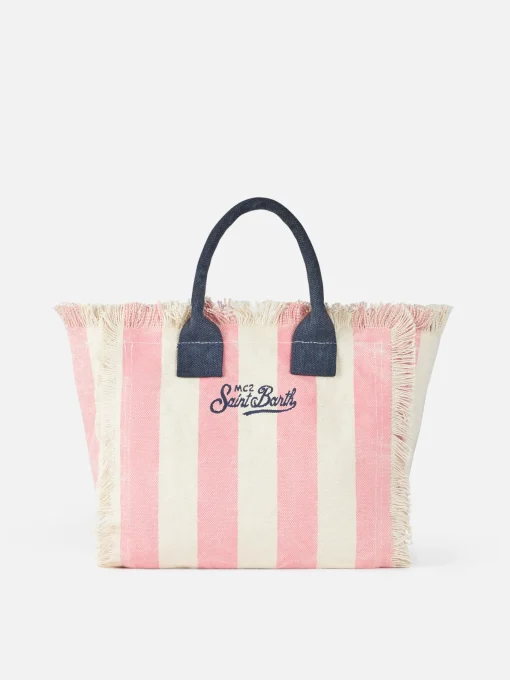 Borsa Colette in tela di cotone rigata Capri