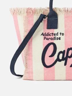Borsa Colette in tela di cotone rigata Capri