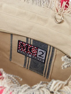 Borsa Colette in tela di cotone con stampa a righe