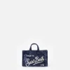 Borsa per telefono in ciniglia blu navy con ricamo del logo Saint Barth