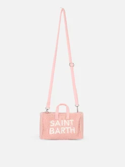 Borsa per telefono in tessuto teddy rosa con ricamo del logo Saint Barth