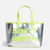 Borsa reflex argento con dettagli giallo fluo