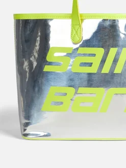Borsa reflex argento con dettagli giallo fluo