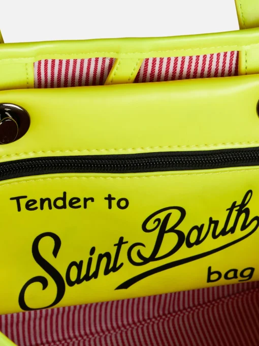 Borsa reflex argento con dettagli giallo fluo