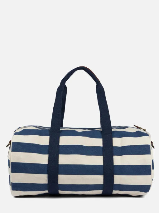 Borsone da viaggio con righe blu